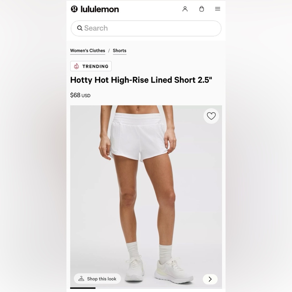 Lululemon Hotty Hot High Rise Lined Short 2.5”